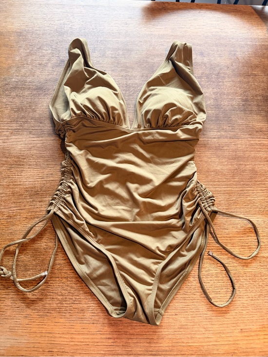 MICHAEL Michael Kors Other - MICHAEL Michael Kors Olive One-Piece Swimsuit with Side Ties